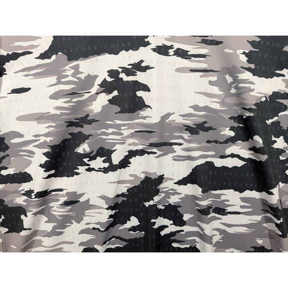 Extracurricular Shirt Mens Medium Performance Golf Polo Gray Black White Camo - Picture 2 of 6